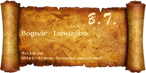 Bognár Tonuzóba névjegykártya