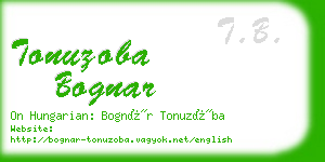 tonuzoba bognar business card